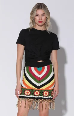 Bottoms>Walter Baker Alaina Skirt, Rainbow Sun Crochet