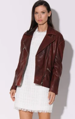 Jackets>Walter Baker Alexa Jacket, Redwood-Leather
