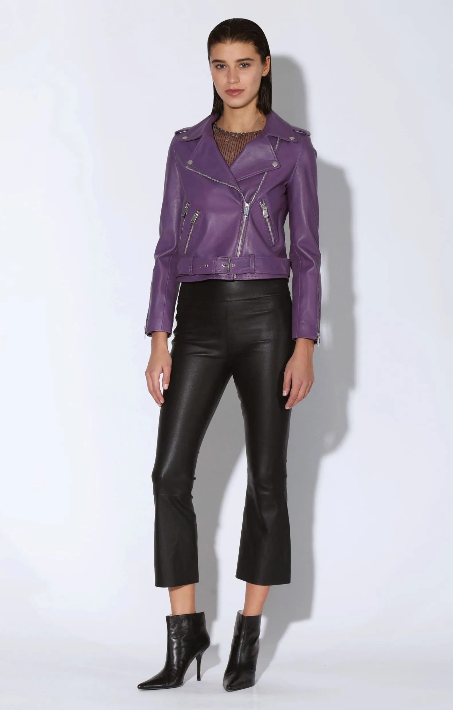 Leather>Walter Baker Allison Jacket, Amethyst-Leather