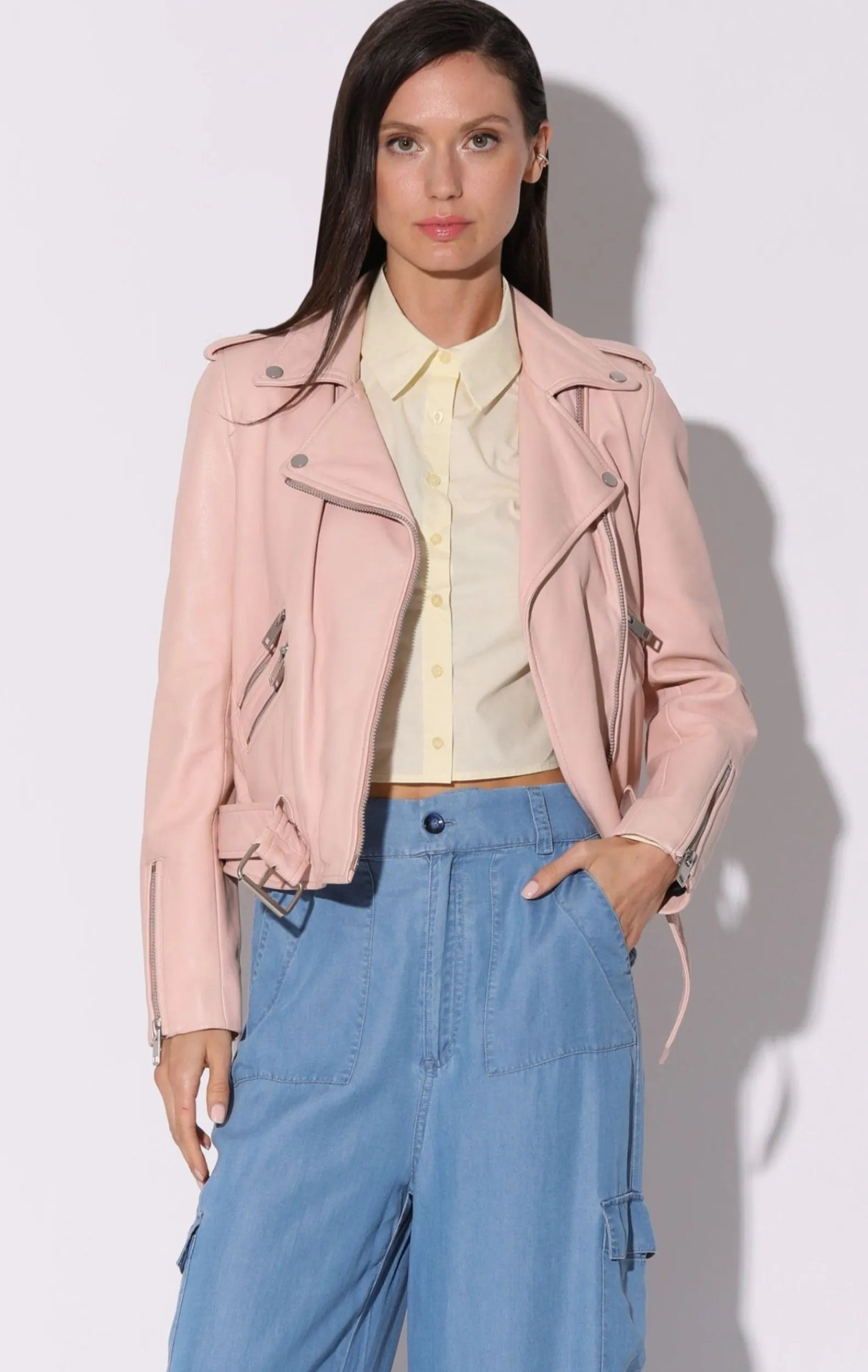 Leather>Walter Baker Allison Jacket, Ballet-Leather