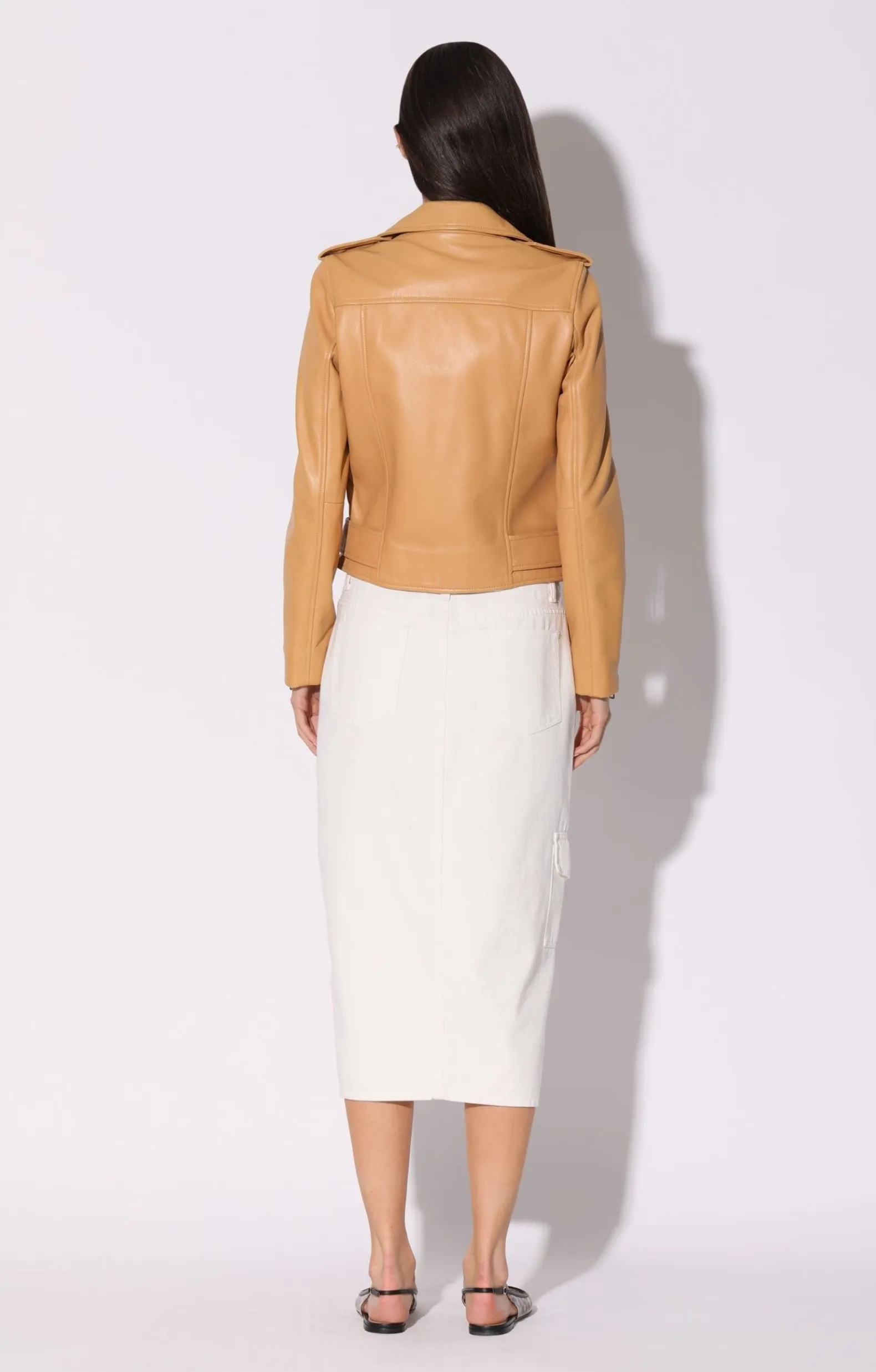 Jackets>Walter Baker Allison Jacket, Macaroon-Leather