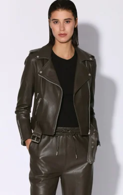 Leather>Walter Baker Allison Jacket, Moss-Leather