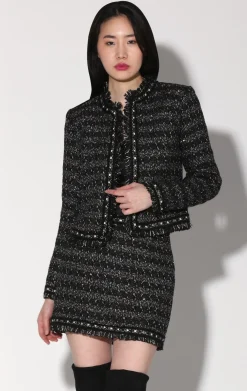 Jackets>Walter Baker Carla Jacket, Tribeca Tweed Black Black