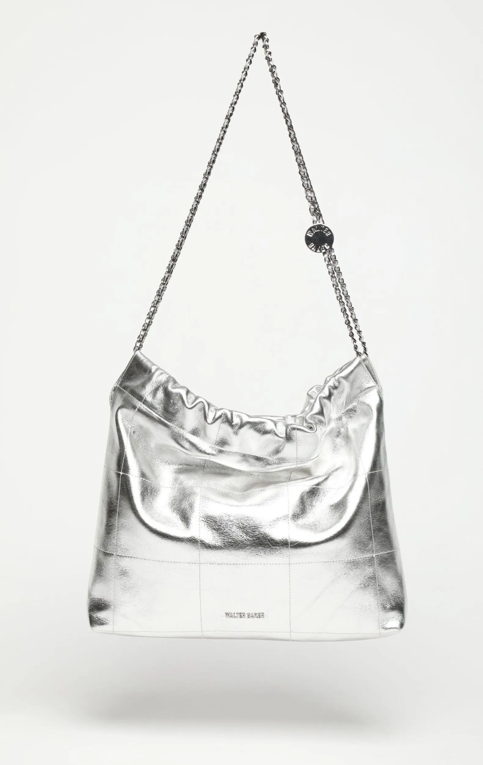 Handbags>Walter Baker Cleo Shoulder, Metallic Silver