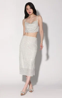 Bottoms>Walter Baker Crista Skirt, Ice Sequin
