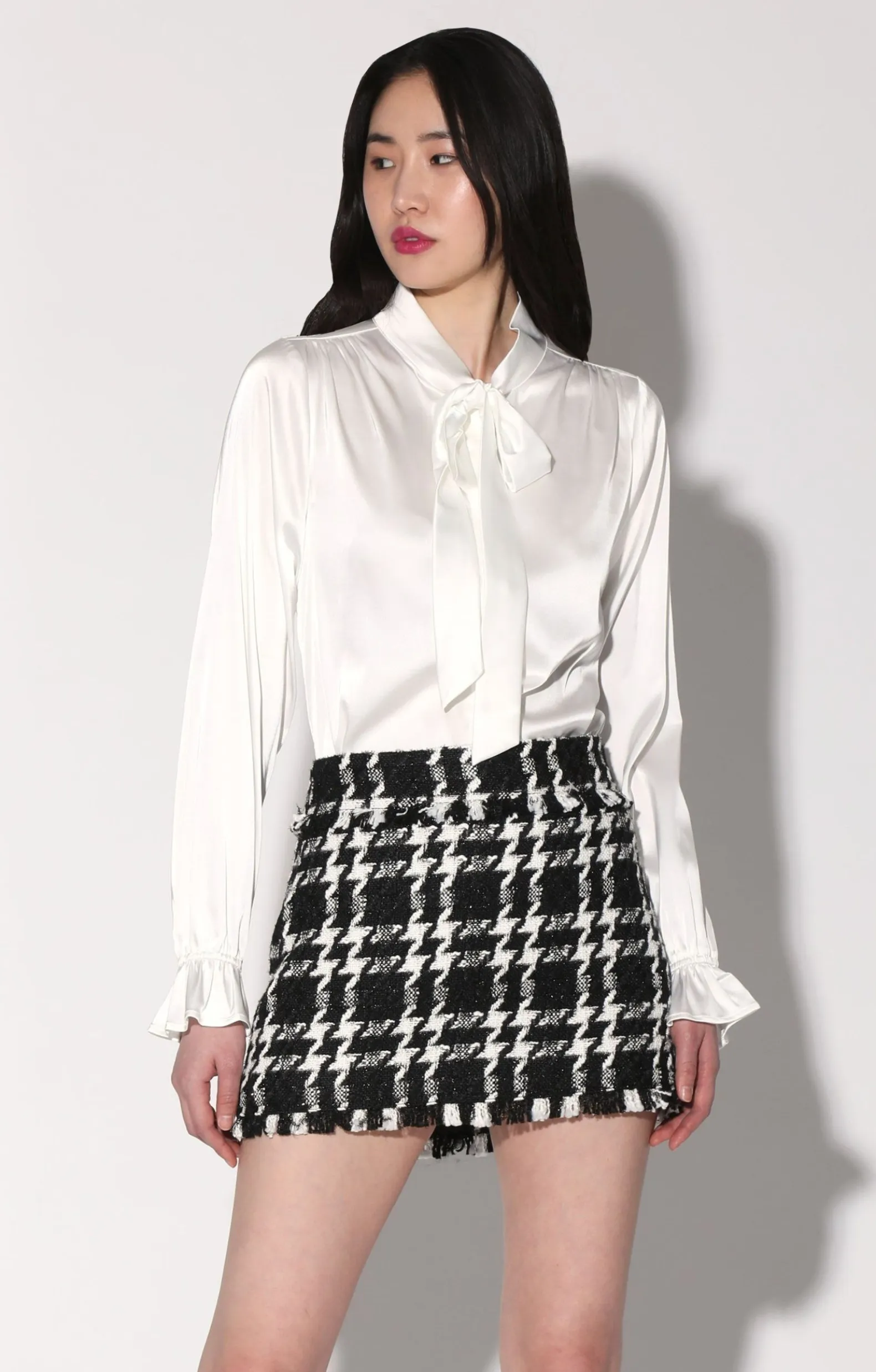 Bottoms>Walter Baker Della Skirt, Heritage Tweed Black