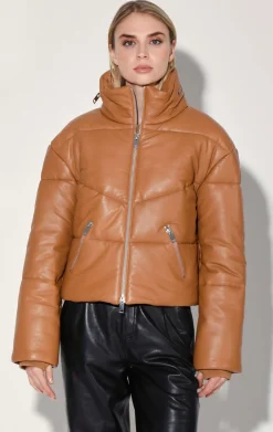 Jackets>Walter Baker Edwina Jacket, Camel-Leather