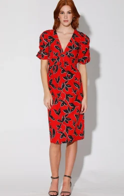 Dresses>Walter Baker Fabienne Dress, Bold Persimmon