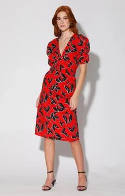 Dresses>Walter Baker Fabienne Dress, Bold Persimmon