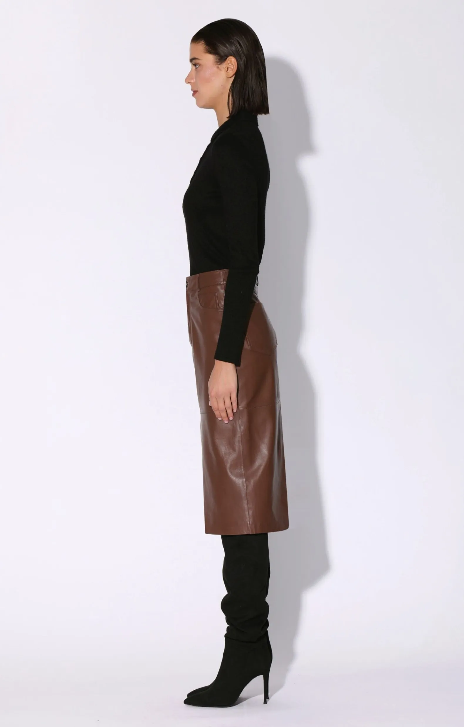 Bottoms>Walter Baker Glynice Skirt, Walnut-Leather