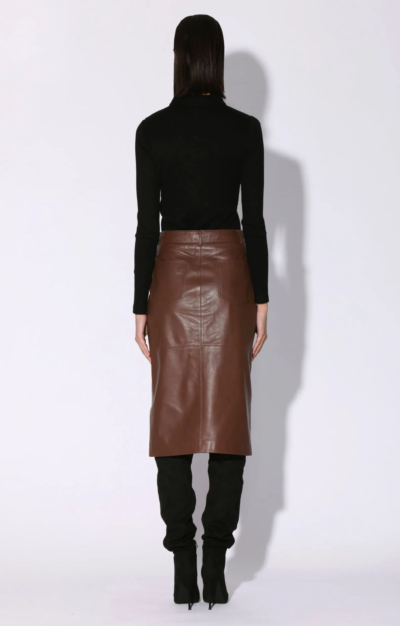 Bottoms>Walter Baker Glynice Skirt, Walnut-Leather