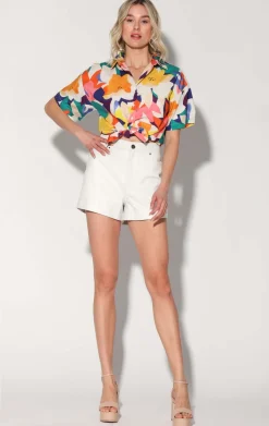 Tops>Walter Baker Houston Top, Citrus Canopy