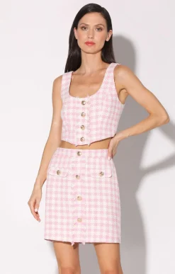 Bottoms>Walter Baker Iliana Skirt, Picnic Tweed Pink