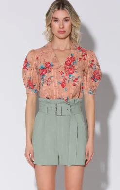Tops>Walter Baker Irma Top, Botanical Eyelet