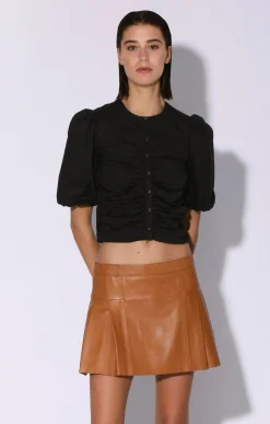 Leather>Walter Baker Izzie Skirt, Camel-Leather