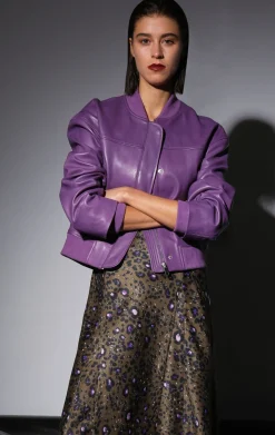 Leather>Walter Baker Jessah Jacket, Amethyst-Leather