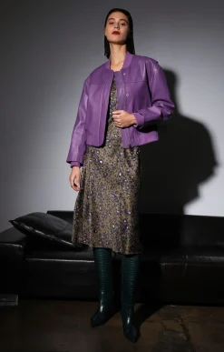 Leather>Walter Baker Jessah Jacket, Amethyst-Leather