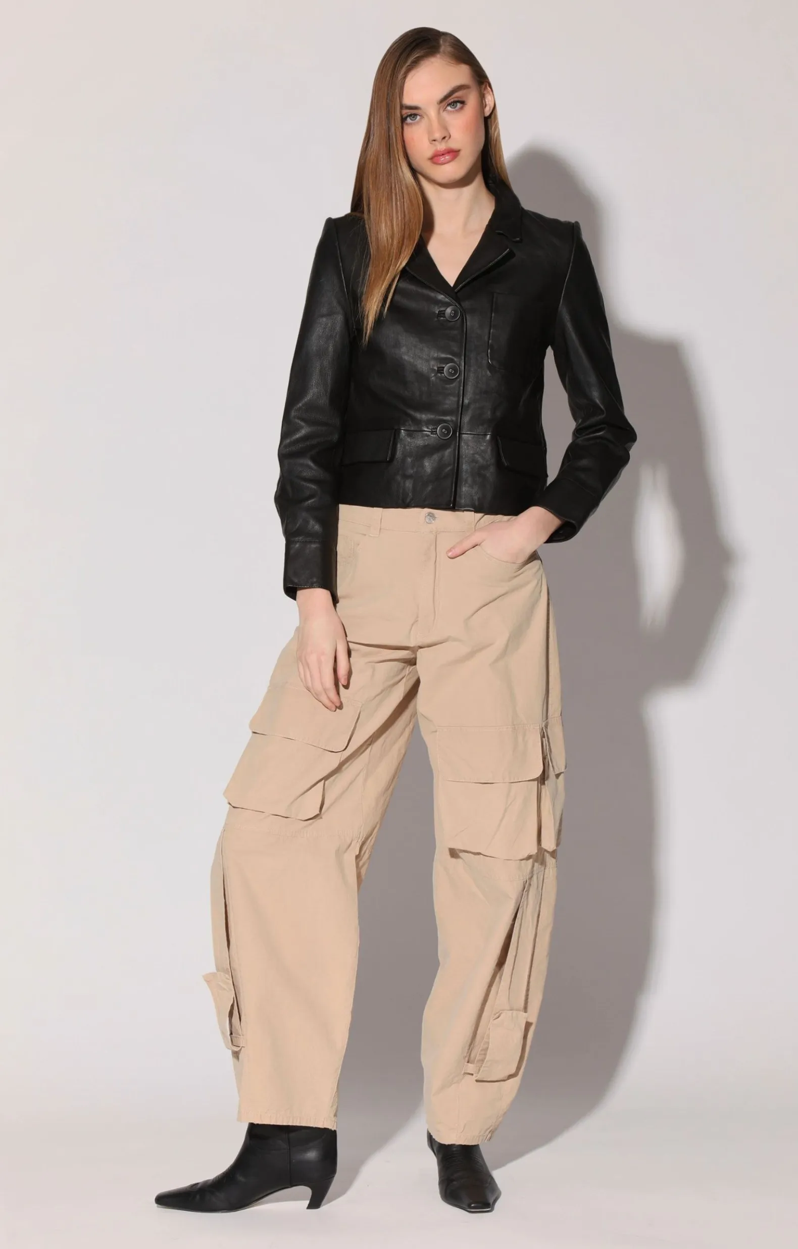 Leather>Walter Baker Karter Jacket, Black-Leather