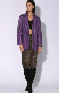 Leather>Walter Baker Kira Blazer, Amethyst-Leather