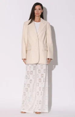 Leather>Walter Baker Kira Blazer, Oyster-Leather