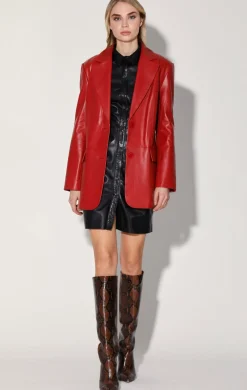 Jackets>Walter Baker Kira Blazer, Red-Leather
