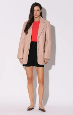 Leather>Walter Baker Kira Blazer, Rose Pink-Leather