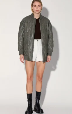 Leather>Walter Baker Kyrie Jacket, Army-Puffer Leather