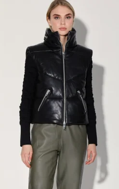 Leather>Walter Baker Landon Vest, Black-Puffer Leather