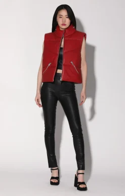 Leather>Walter Baker Landon Vest, Red-Puffer Leather