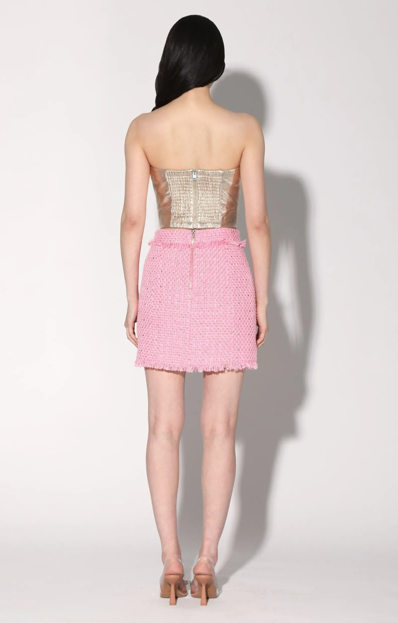 Bottoms>Walter Baker Laurette Skirt, Paris Pink Tweed