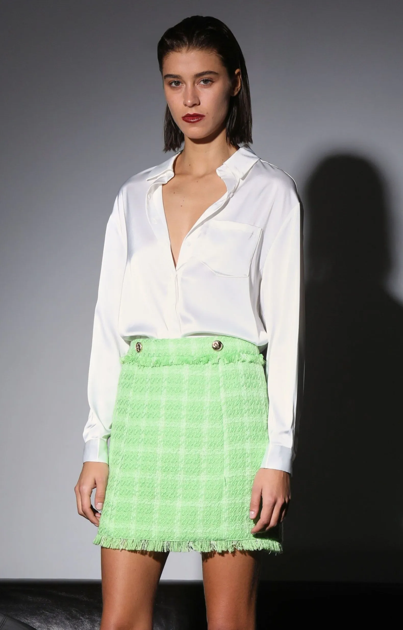 Bottoms>Walter Baker Laurette Skirt, Pear Electric Tweed