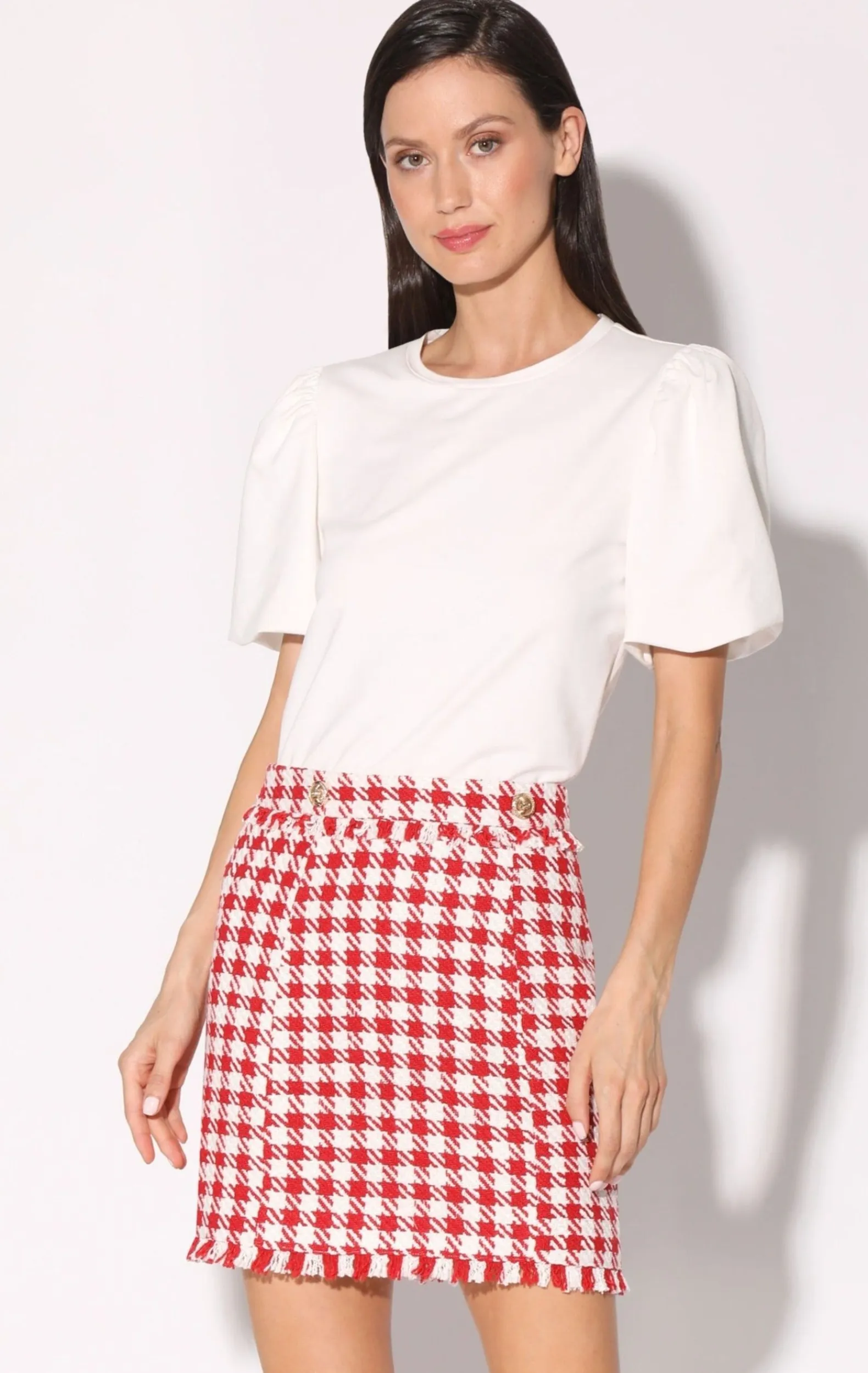 Bottoms>Walter Baker Laurette Skirt, Picnic Tweed Red