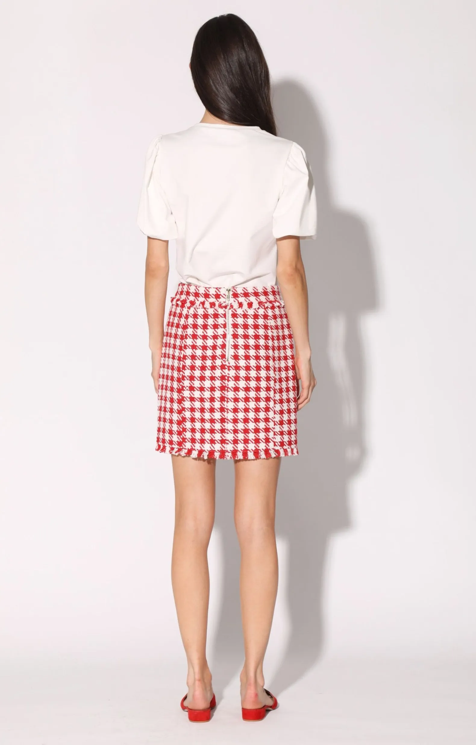 Bottoms>Walter Baker Laurette Skirt, Picnic Tweed Red