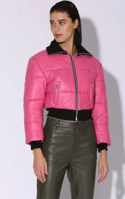 Leather>Walter Baker Laylah Jacket, Candy-Leather