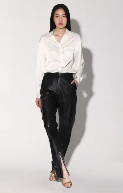 Bottoms>Walter Baker Leondro Pant, Black-Leather