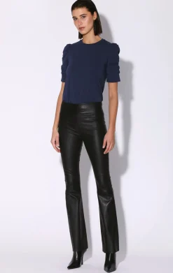 Leather>Walter Baker Lexie Pant, Black-Stretch Leather