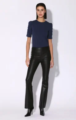 Bottoms>Walter Baker Lexie Pant, Black-Stretch Leather