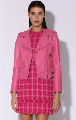 Leather>Walter Baker Liz Jacket, Candy-Leather