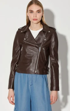 Leather>Walter Baker Liz Jacket, Mocha-Leather