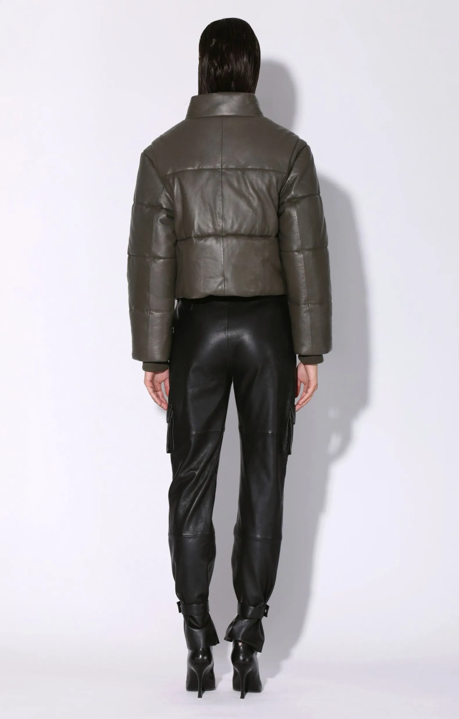 Leather>Walter Baker Lorenza Jacket, Moss-Leather
