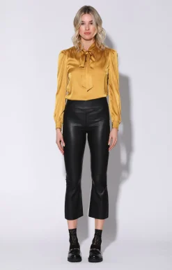 Leather>Walter Baker Luisa Pant, Black-Stretch Leather
