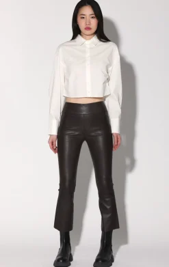 Bottoms>Walter Baker Luisa Pant, Mocha-Stretch Leather