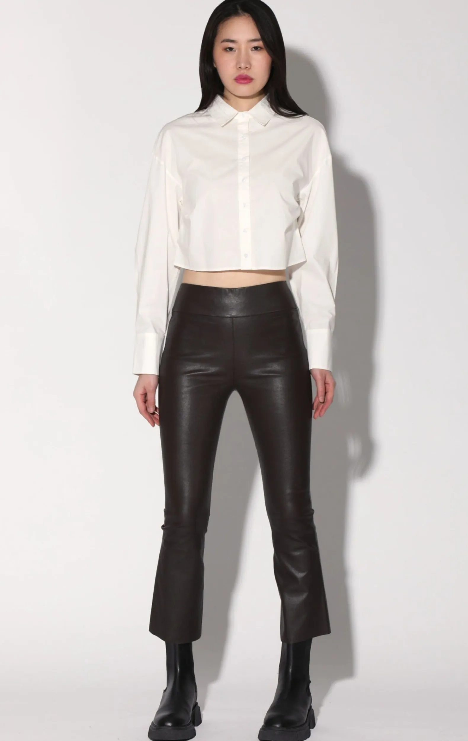 Bottoms>Walter Baker Luisa Pant, Mocha-Stretch Leather