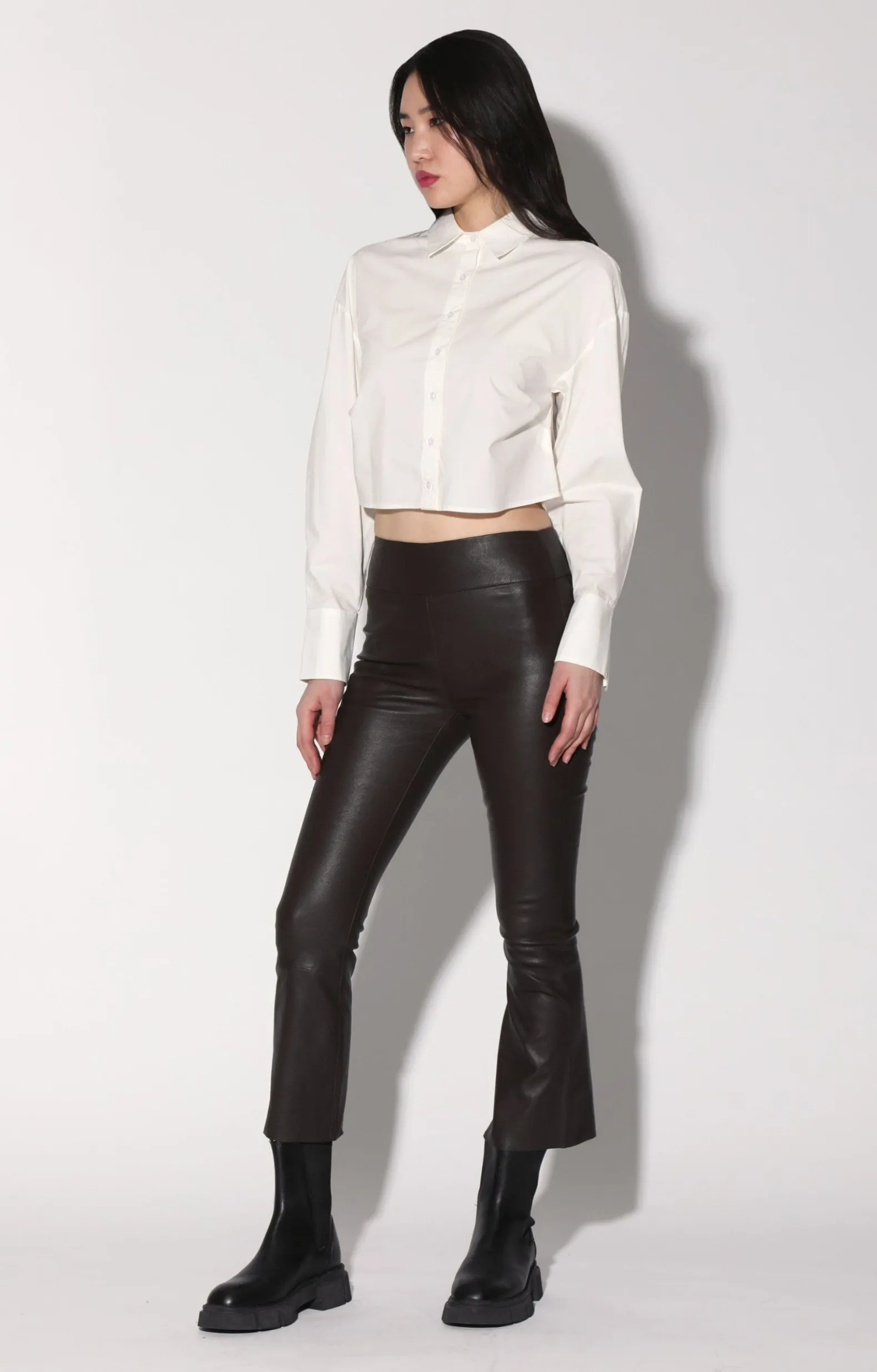 Bottoms>Walter Baker Luisa Pant, Mocha-Stretch Leather