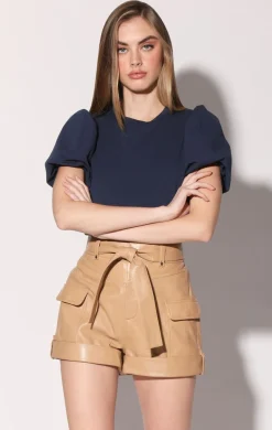 Leather>Walter Baker Marcos Short, Latte-Leather