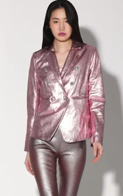 Leather>Walter Baker Marley Blazer, Pink Frost Metallic-Leather