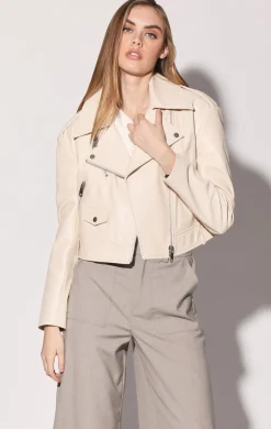 Leather>Walter Baker Milan Jacket, Oyster-Leather