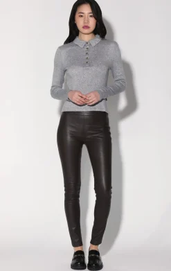 Bottoms>Walter Baker Raquelle Pant, Mocha-Stretch Leather