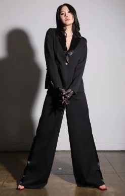 Jackets>Walter Baker Rebecca Blazer, Black Tux Suiting