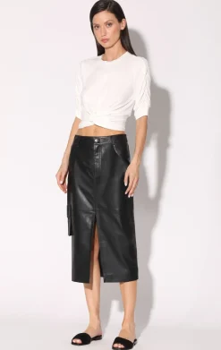 Bottoms>Walter Baker Selene Skirt, Black-Leather